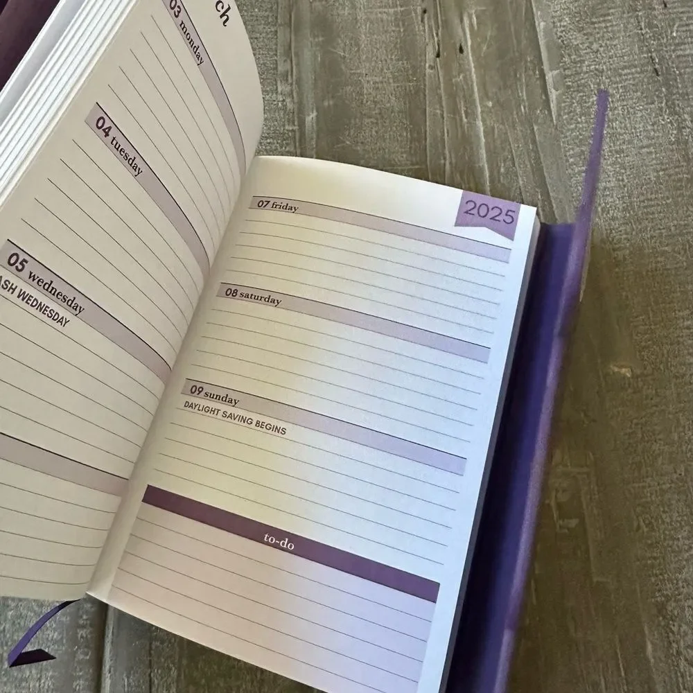 Faith Cross Purple Leatherette Planner Book